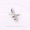 S067F Globalwin 925 Sterling Silver Alphabet F Sign Language Letters Charms for DIY
