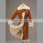 women winter coat/Long brown warm vintage Tuscany lambskin coat