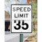 solar powered road speed limit signs