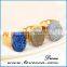 Wholesale Druzy Quartz Ring Blue Natural Druzy Agate Stone Round 10mm Gold