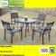 Outdoor Furniture Black Cast Aluminum 4 chairs+round table patio furniture
