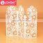 home decor White 3 Panel Handcrafted Wood Room Divider Screen MDF wood flower carving room divider