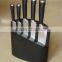 Black 5- Slots solid wood Knife block, Stand, holder, Black Lacquer coated, size: 22x22x6CM