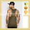 plain khaki singlet 95% cotton 5% elastane gym vest slim fit tank top