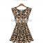 Summer fashion women casual dress sexy leopard dress