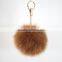 Myfur Hot Sale 2016 Fox Fur Keyring Ball PomPom Cell Phone Car Keychain Pendant Handbag Charm Key