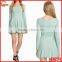 High quality long sleeve round neck skater dress cheap jersey dress