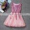 In stock golden sparkle ivory flower girl party wear western dress M5070450
