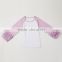 Wholesale children's boutique clothing girls blank ruffle sleeve t shirt