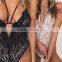 B33653A 2017 Newly lace flower transparent women bodysuit