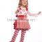 Latest girl ruffle outfits fashion printed prom girls ruffle raglan pants set