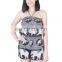Lofbaz Women's Rayon Elephant Print Rompers Halter Neck