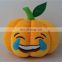 Various cute emoticon custom 3D cry plush emoji pillow wholesale funny halloween day gift stuffed soft plush yellow pumpkin toy