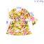 2019 Hot Sale Beauty Floral Printed Baby Girls Dress Design Long Ruffle Sleeve Baby Boutique Dress Fashional Party Or Daily
