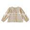 6663/Ruffle long sleeve sweet girls shirt cotton spring autumn newest graceful kids top