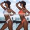 2019 Sexy White See Through Bikini Thong Swimsuit Women Push Up Swimwear Summer BeachWear Mesh Bikini Sets Bathing Suit Biquini