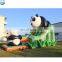 Factory inflatable panda slide bamboo decoration for kids