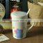 Creative animal ceramic cup Mark cup with cover with a spoon cup