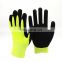 HPPE cut resistant latex crinkle palm coated gloves with excellent grip CE EN388 cut level 5