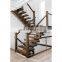 Metal Stairs Mono Stringer Straight Staircases with post glass railings