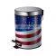 Hot selling simple printing pattern design 3L5L12L stainless steel garbage bin strong pedal home decoration waste bin