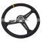 modified car steering wheels 380mm , car accessories ralliart leather drift steering wheels