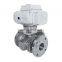 COVNA DN80 3 inch 3 Way L Port 24V DC Flange Type CF8M Stainless Steel Motorized Electric Ball Valve