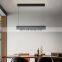 Nordic Contemporary Wide Black Pendant Lamp Rectangle LED Pendant Lighting Decoration Chandelier Luxury Pendant Light