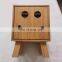 Luxury hotel tv shape tv shape decorative toilet roll paper  tissue holder with leg bamboo wooden storage box container