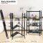 4 Tier Heavy Duty Foldable Metal Rack Garage Kitchen Storage Shelving Unit Wheels Moving Easily Organizer Shelves Holder