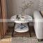 Nordic round coffee table living room tea table set small light luxury wood side table modern