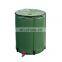 Green and black folding portable 55 gallon,150 gallon plastic pvc rain water barrel collection tank