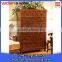 antique wooden chest of drawers, wall cabinet high with carving