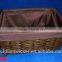 Set of 3 trunks basket with cut out handles (wood frame)