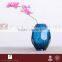 CASAMOTION Diamond Hand Blown Art Glass Vase, Blue