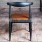 Simple Fashion Leisure American Country Vintage Wrought Iron Home Wooden Restaurant Chair