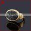 Vintage style oval titanium black druzy chunky ring