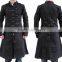 MENS MILITARY TRENCH STRAIGHT COAT CRIMINAL BLACKLIST STEAMPUNK BLACK GOTHIC