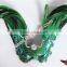 Big Beautiful Design Feather Mask Green Cock Feather Mask With Pearl For Carnival Mask And Birthday Party Decorations