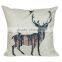 popular chiristmas home decorative deer printing linen cheap cushion cover