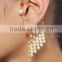 Indian Ethnic Gold Maroon Pearl Ear Cuff Earings