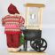XM-CH1554 20 inch indoor lighted santa claus with popcorn car for christmas decoration