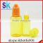 STOCK empty e liquid electronic cigarette plastic yellow 10ml PET dropper bottle with cap