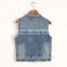 ss new fashion basic jean vest with beadings,china supplier