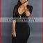 Ebey Hot sale half sleeve backless halter dress