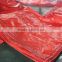 China PP /PE TARPAULIN high density polyethylene leno woven fabric 3 feet aluminum eyelet 16x16 mesh triangle plastic corner