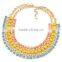  Best Sale Latest Popular Elegant Bright Fluorescent Color Crystal and Resin Alloy Charm& Statement Necklace in Stock