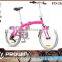 20 inch 6 sp pink cheap folding bicycle/folding bike for Switzerland (PW-FD20309)