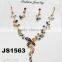 beautiful glitter colorful crystal diamond necklace jewelry set