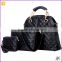 2015 fashion black leather handbag women american handbag set